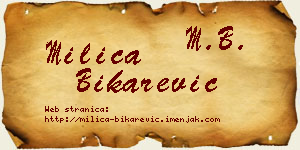 Milica Bikarević vizit kartica